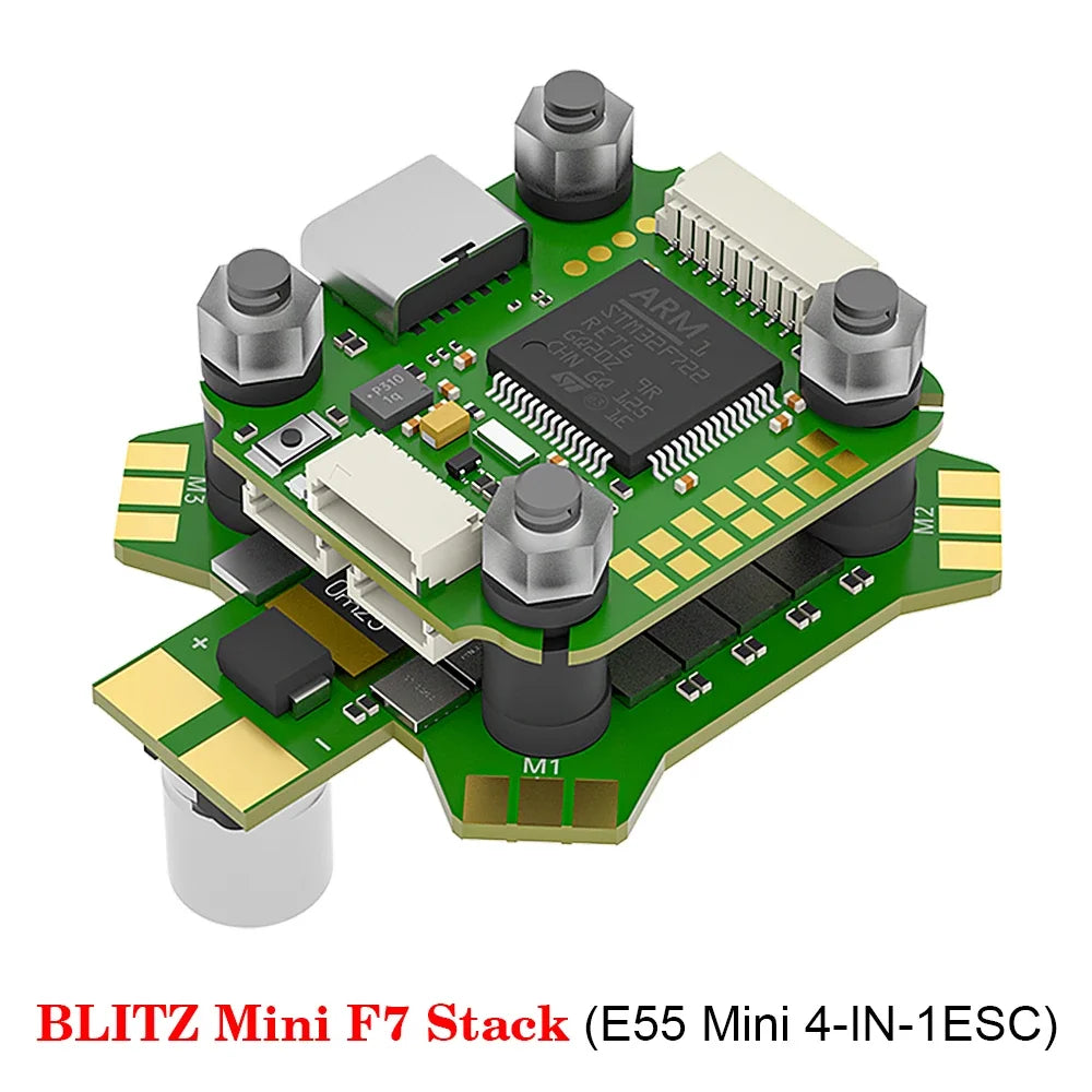 IFlight BLITZ Mini F7 Stack (BLITZ E55 4in1 ESC 2-6S/ BLITZ Force 5.8GHz 600mW Adjustable VTX)