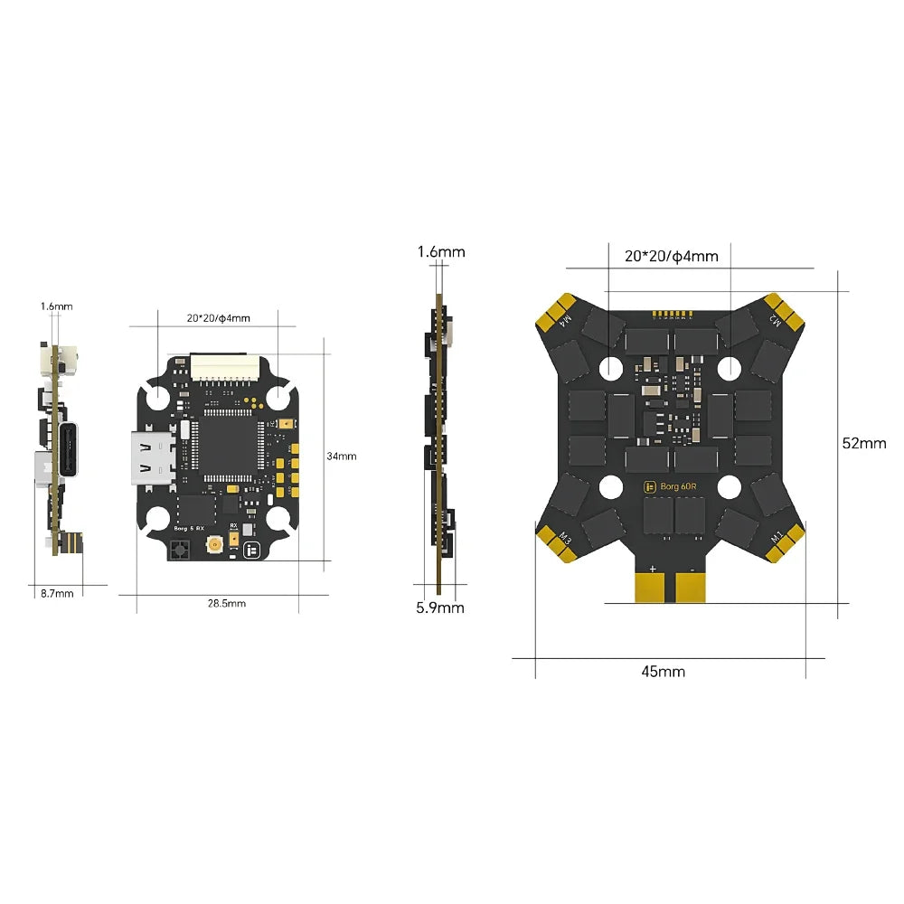 IFlight Borg 5S RX Stack (Borg 60R BL32 ESC 3-8S)