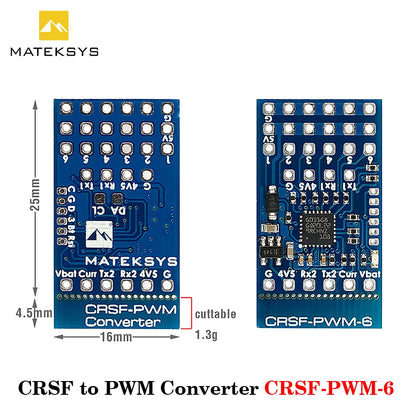 MATEKSYS CRSF TO PWM CONVERTER CRSF-PWM-B CRSF-PWM-6 CRSF-PWM-V10 CRSF-PWM-C