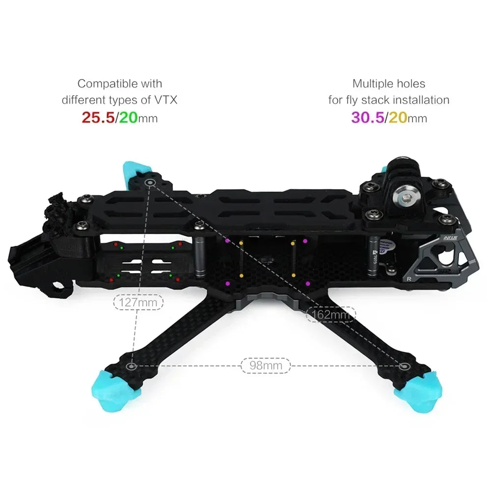 Axisflying MANTA Squashed-X 3.6inch Carbon Fiber Frame Kit