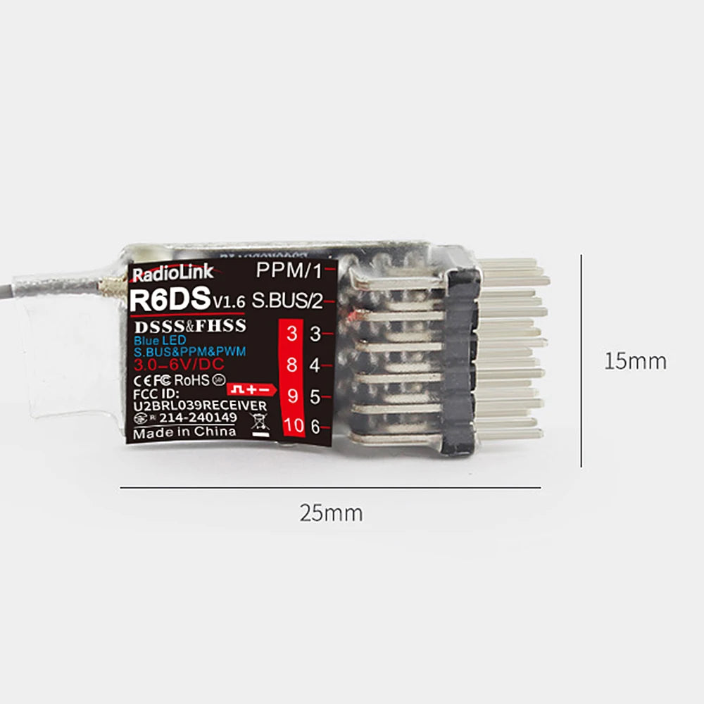 Radiolink R6DS 2.4G 6/ 10 Channels Receiver