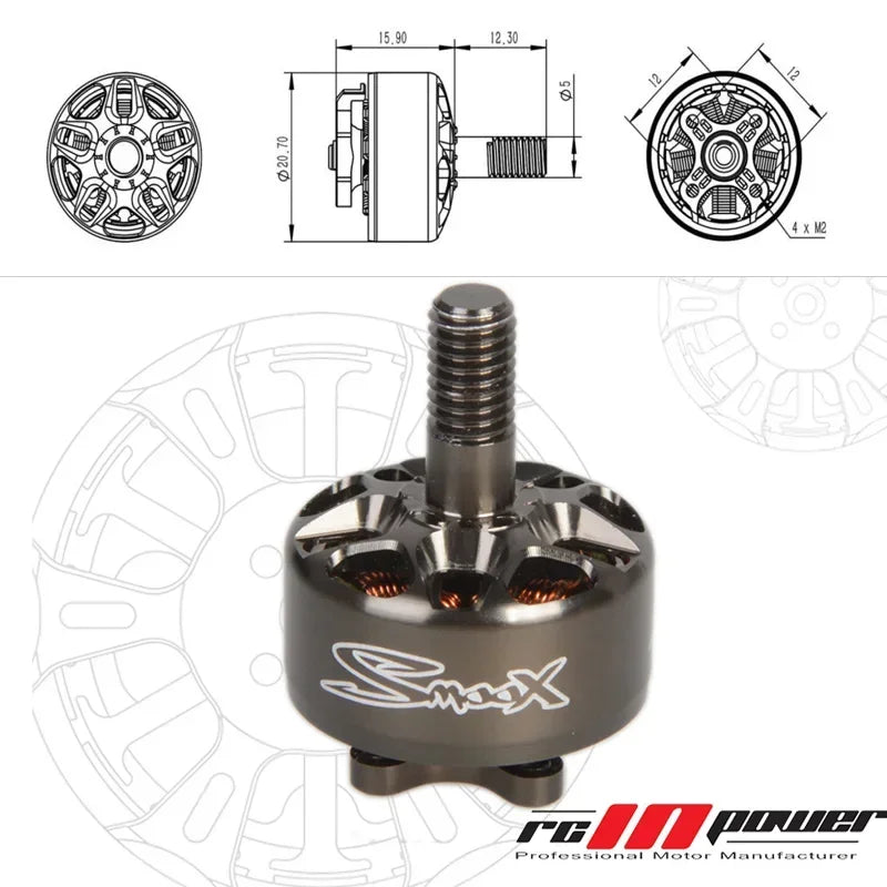 RCINPOWER SmooX 1507 Plus 2680KV / 3800KV / 4200KV Brushless Motor 3-5inch for RC FPV Drone
