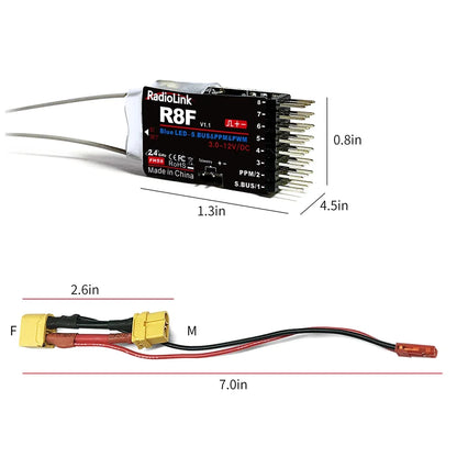 Radiolink R12DSM/ R12DS/ R9DS/ R8FM/ R8EF/ R8SM/R8XM/ R8FG/R8FGH/R7FG/R6DS/R6DSM/R6F/R6FG/R4FGM Empfänger
