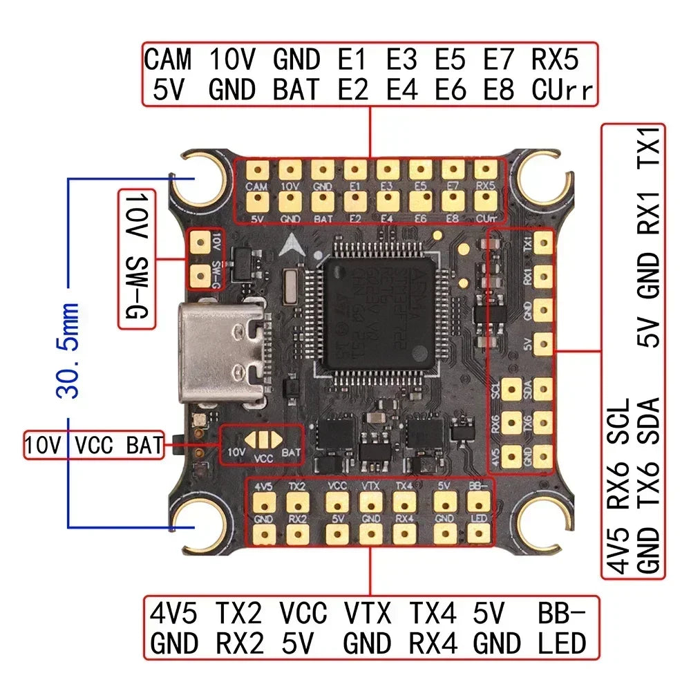 HAKRC F722 V2 F7 Stack W/ 45A /50A /60A /65A 4in1 ESC