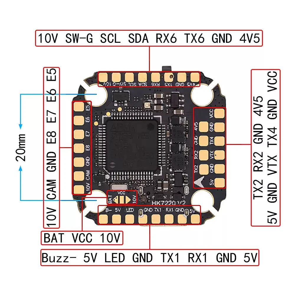 HAKRC F722 V2 Mini Flight Controller