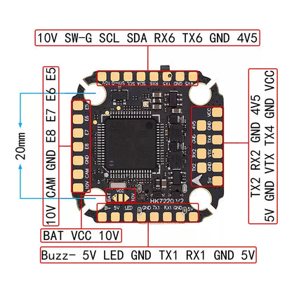 HAKRC F722 V2 Mini Flight Controller