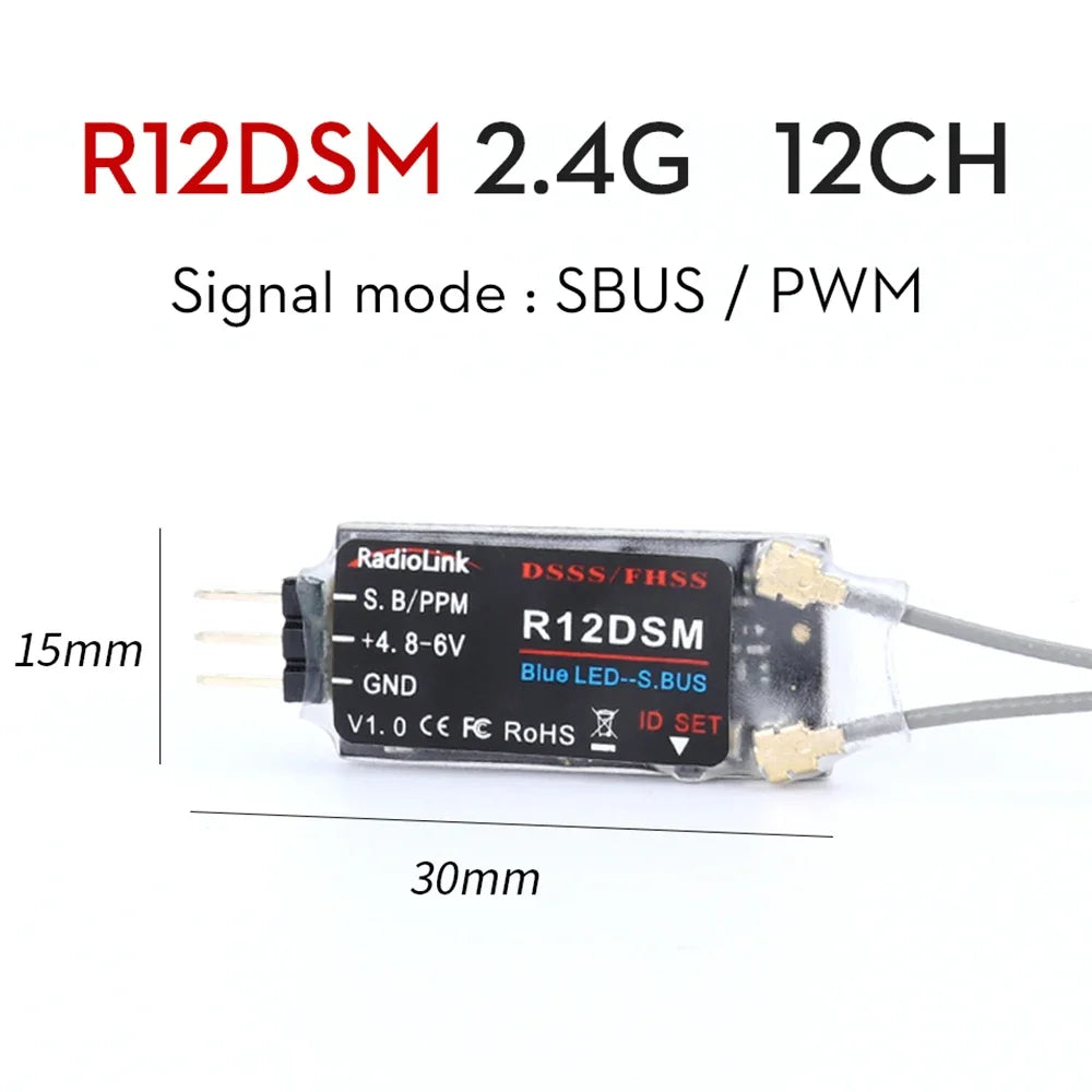 Radiolink R12DSM/ R12DS/ R9DS/ R8FM/ R8EF/ R8SM/R8XM/ R8FG/R8FGH/R7FG/R6DS/R6DSM/R6F/R6FG/R4FGM Empfänger