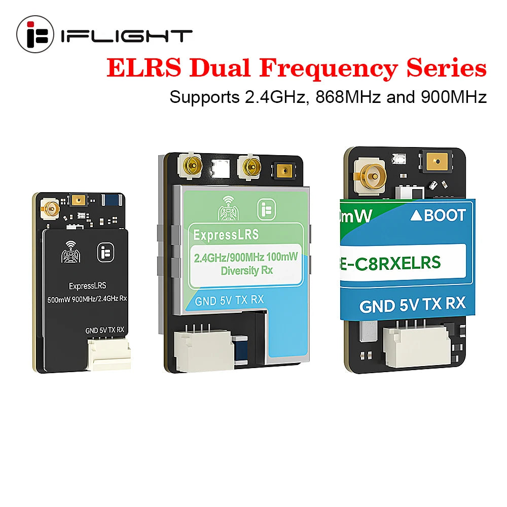 iFlight ELRS 100mW/ 500mW Dual-Band True Diversity Empfänger Unterstützt 2.4GHz/ 868/ 900MHz Kompatibel GemX, Gemini
