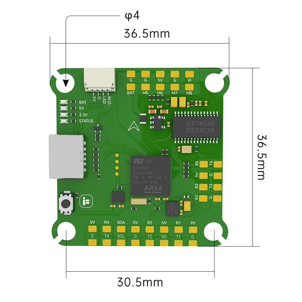 iFlight BLITZ F745 Stack STM32F745 mit BLITZ F745 Flight Controller / BLITZ E55 4IN1 ESC 2-6S 30,5 mm