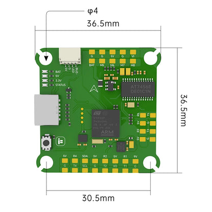 iFlight BLITZ F745 Stack STM32F745 mit BLITZ F745 Flight Controller / BLITZ E55 4IN1 ESC 2-6S 30,5 mm