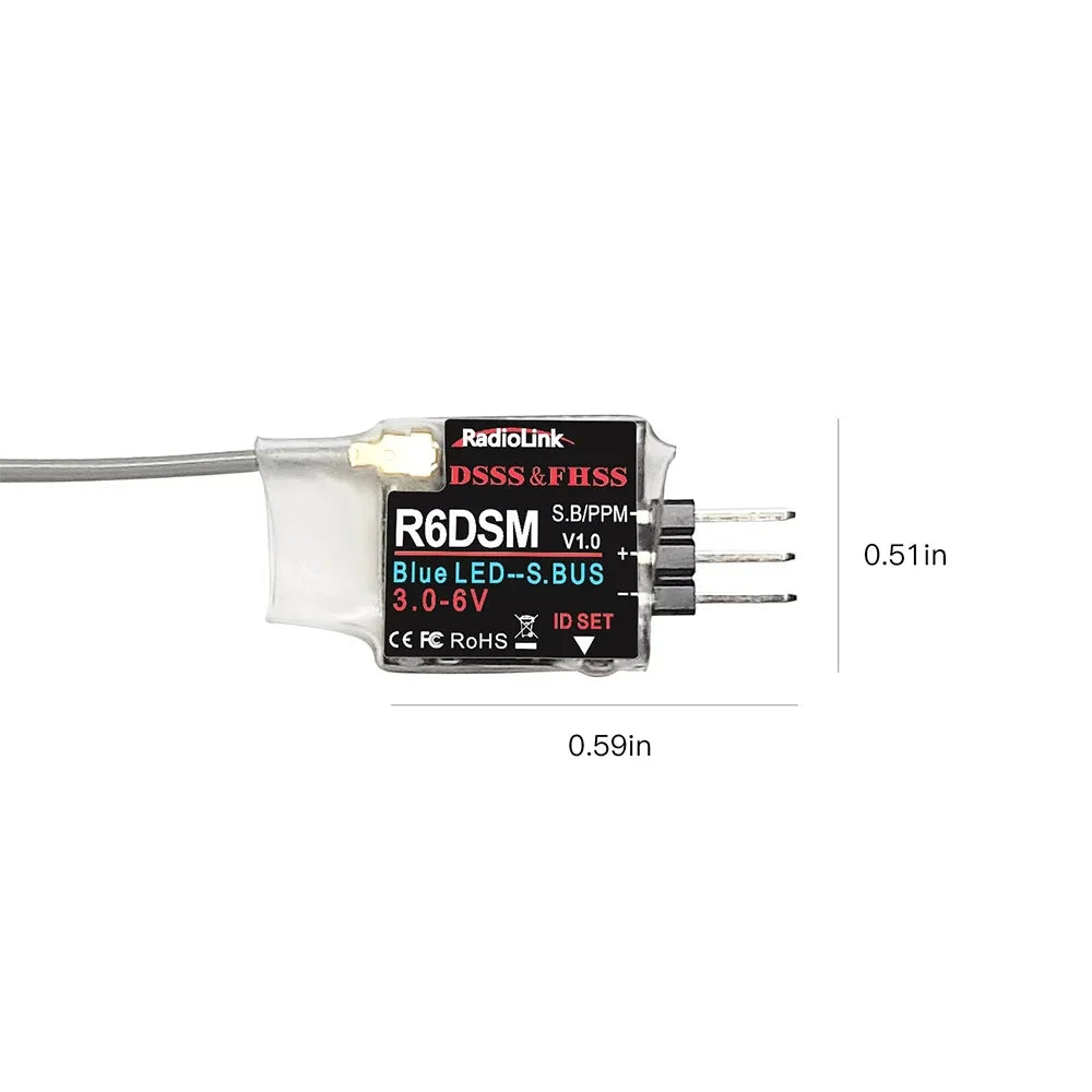 Radiolink R6DSM 2.4G 10CH RC Transmitter Receiver