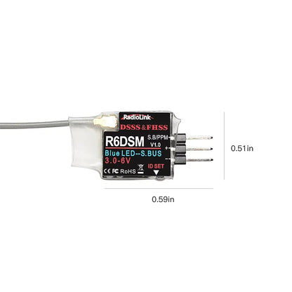 Radiolink R6DSM 2.4G 10CH RC Transmitter Receiver