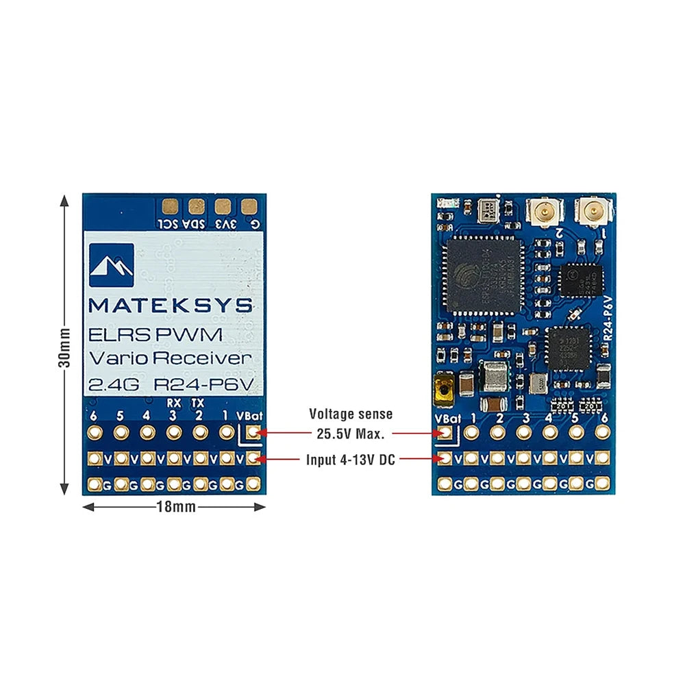 MATEK MATEKSYS EXPRESSLRS 2.4GHZ PWM VARIO RECEIVER, R24-P6V