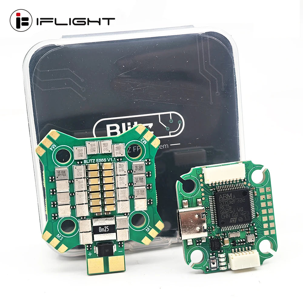 IFlight BLITZ Mini F7 Stack (BLITZ E55 4in1 ESC 2-6S/ BLITZ Force 5.8GHz 600mW Adjustable VTX)