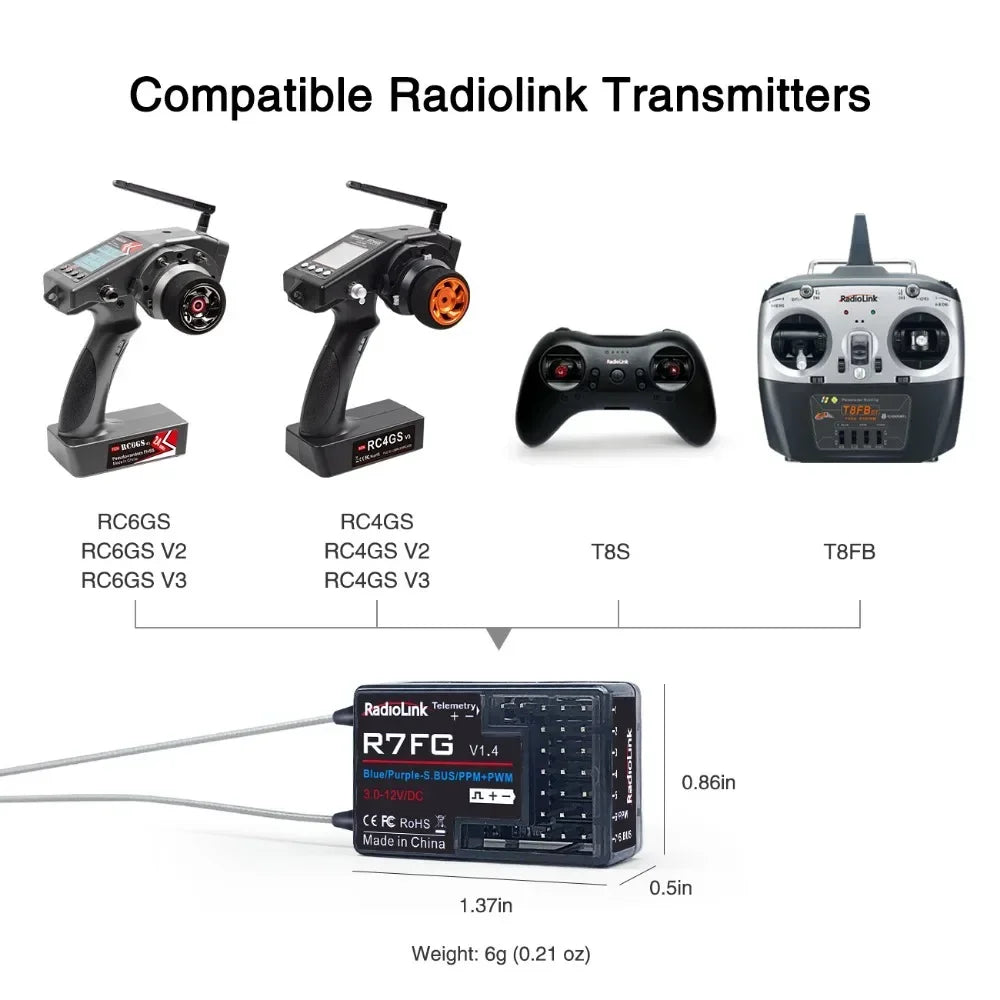 Radiolink R7FG Channle 2.4G Gyro RC Receiver