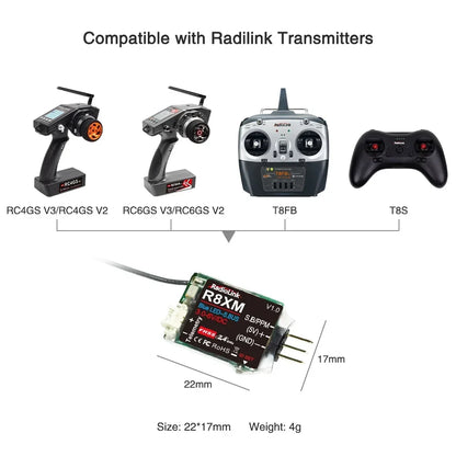 Radiolink R8XM 8-Kanal Mini 2,4-GHz-Empfänger