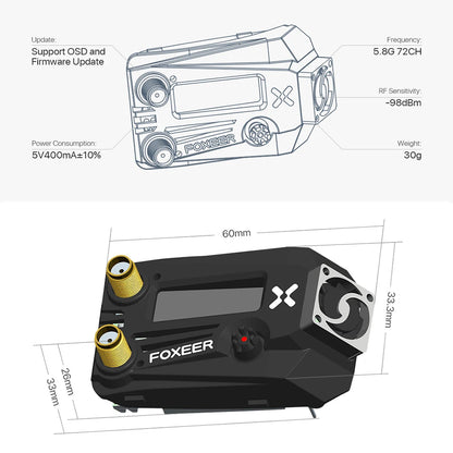 FOXEER Wildfire 5.8GHz 72CH Dual Receiver