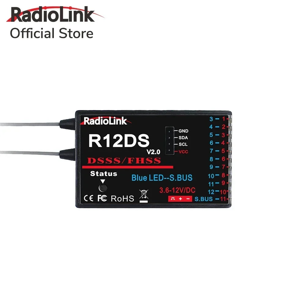 Radiolink R12DSM/ R12DS/ R9DS/ R8FM/ R8EF/ R8SM/R8XM/ R8FG/R8FGH/R7FG/R6DS/R6DSM/R6F/R6FG/R4FGM Empfänger