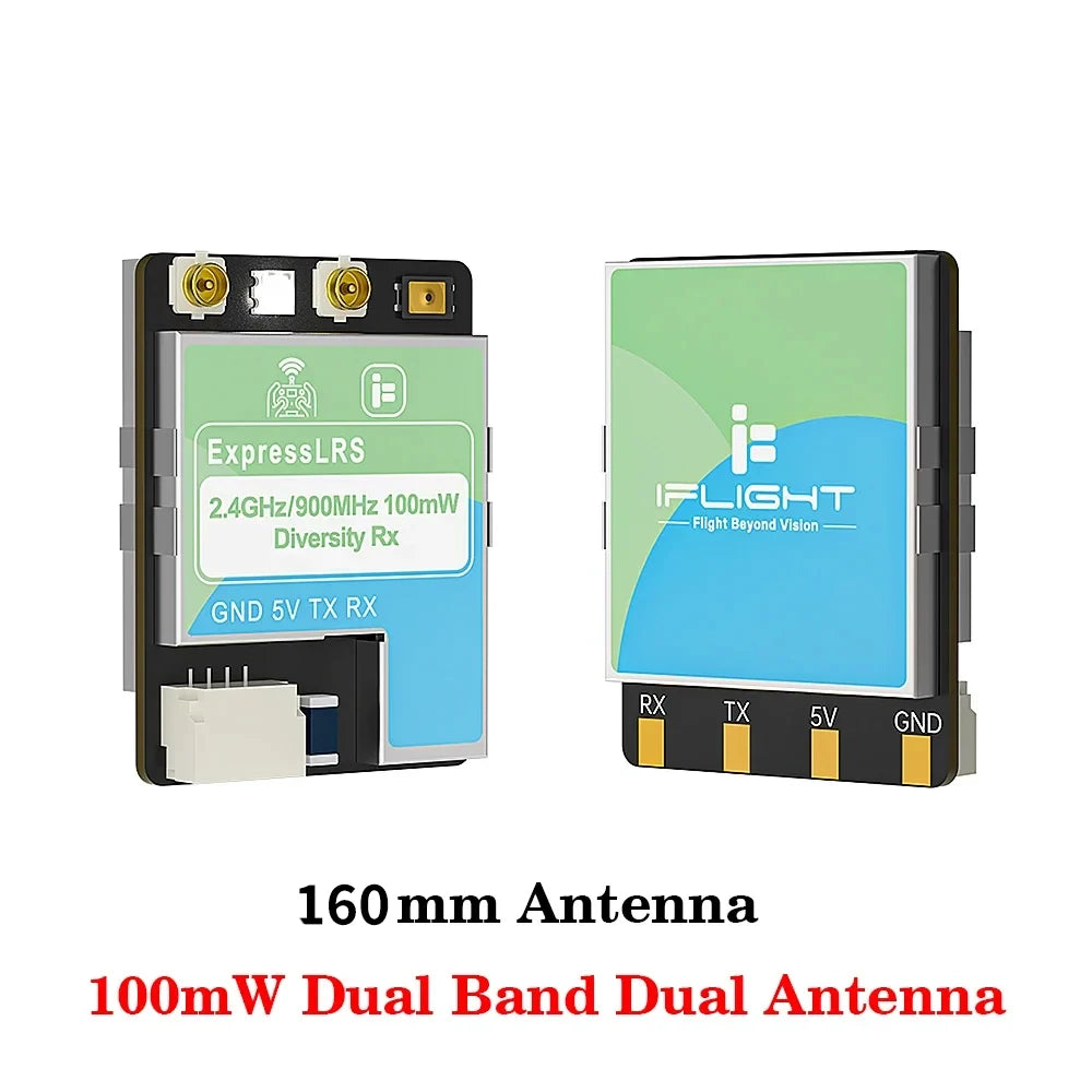 iFlight ELRS 100mW/ 500mW Dual-Band True Diversity Empfänger Unterstützt 2.4GHz/ 868/ 900MHz Kompatibel GemX, Gemini