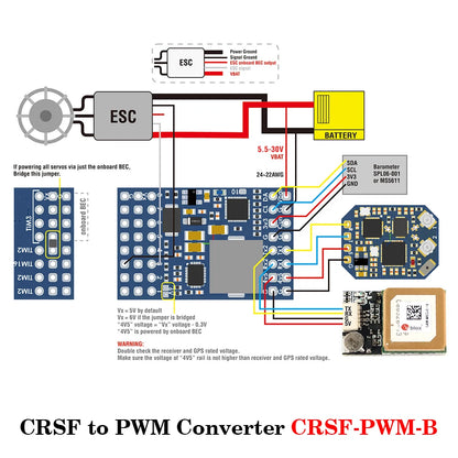 MATEKSYS CRSF TO PWM CONVERTER CRSF-PWM-B CRSF-PWM-6 CRSF-PWM-V10 CRSF-PWM-C