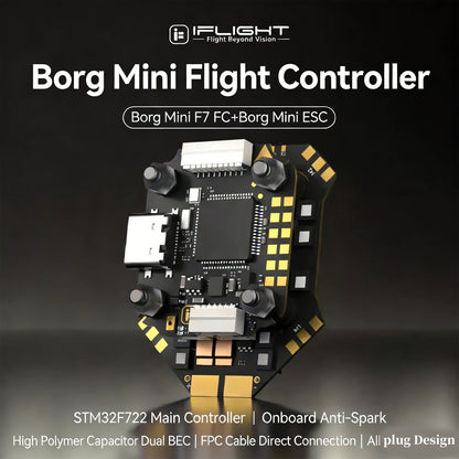 IFlight Borg F7 Mini Flight Controller Stack ICM42688 Flash 32MB avec 60A Mini BL32 (ESC 32Bit) 2-6S