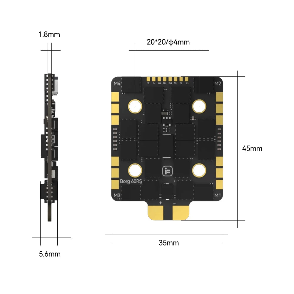 iFlight Borg Mini F7 Stack (60RS 4-IN-1 ESC) - w/Rx
