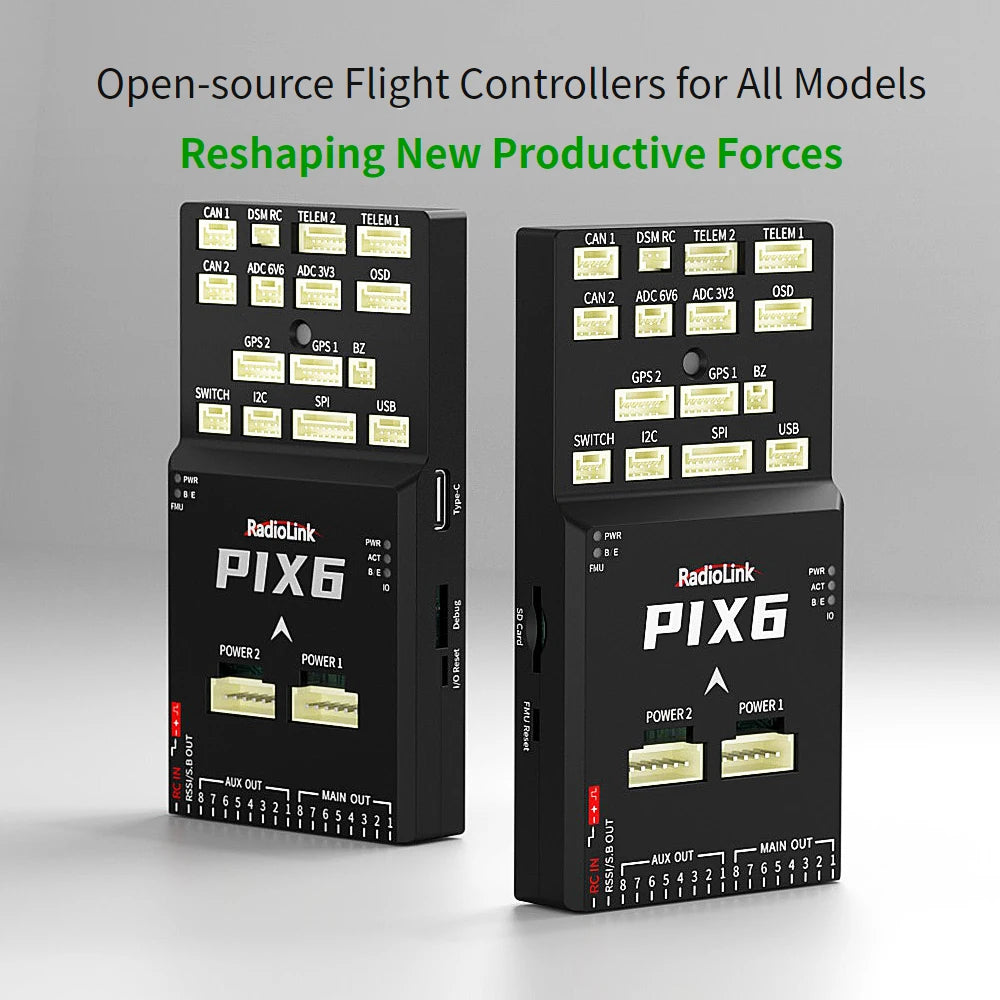Radiolink PIX6 Open Source ArduPilot Firmware FC Built-in BMI088, ICM42688-P Gyroscope OSD for RC FPV Drone/ 2-8 Axis Multirotor
