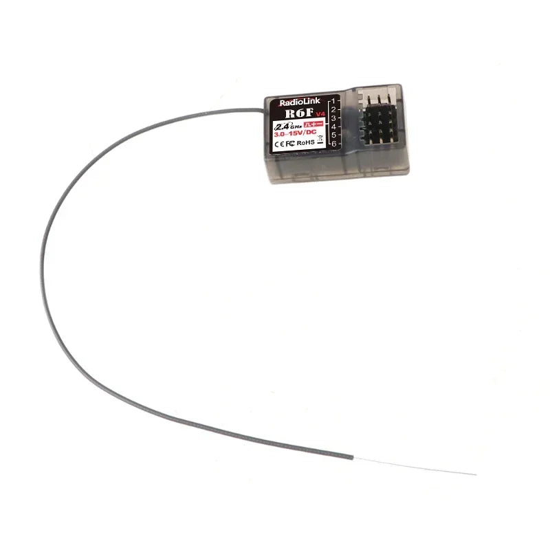 Radiolink R6F Receiver 6 Channel 2.4GHz for RC Car and Boat Radio Transmitter Remote Controller RC6GS V2 / RC4GS V2 / T8FB / T8S
