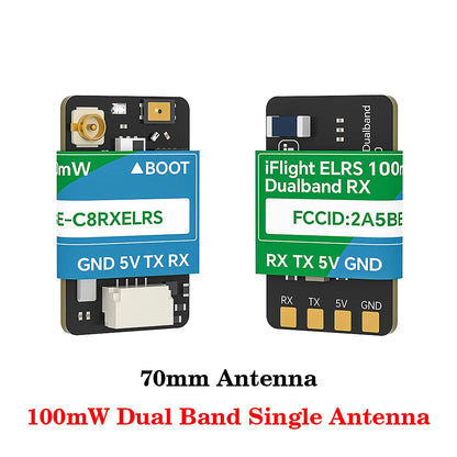 iFlight ELRS 100mW/ 500mW Dual-Band True Diversity Empfänger Unterstützt 2.4GHz/ 868/ 900MHz Kompatibel GemX, Gemini