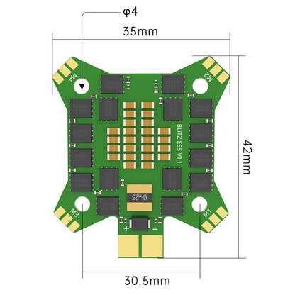 iFlight BLITZ F745 Stack STM32F745 mit BLITZ F745 Flight Controller / BLITZ E55 4IN1 ESC 2-6S 30,5 mm