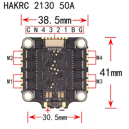 HAKRC BLHeli-S 50A/ BLHeli-32 65A 4in1 Brushless ESC