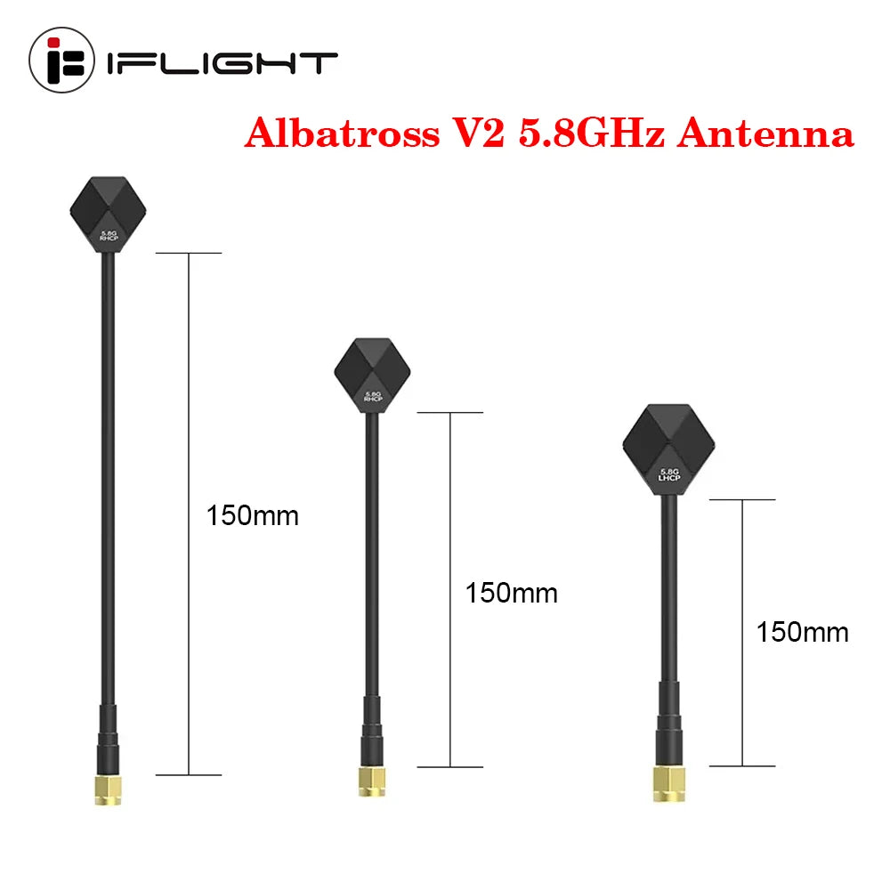 Antenne iFlight Albatross V2 SMA 5.8GHz 2.4dBi LHCP RP SMA / RHCP SMA 60MM/100MM/150MM