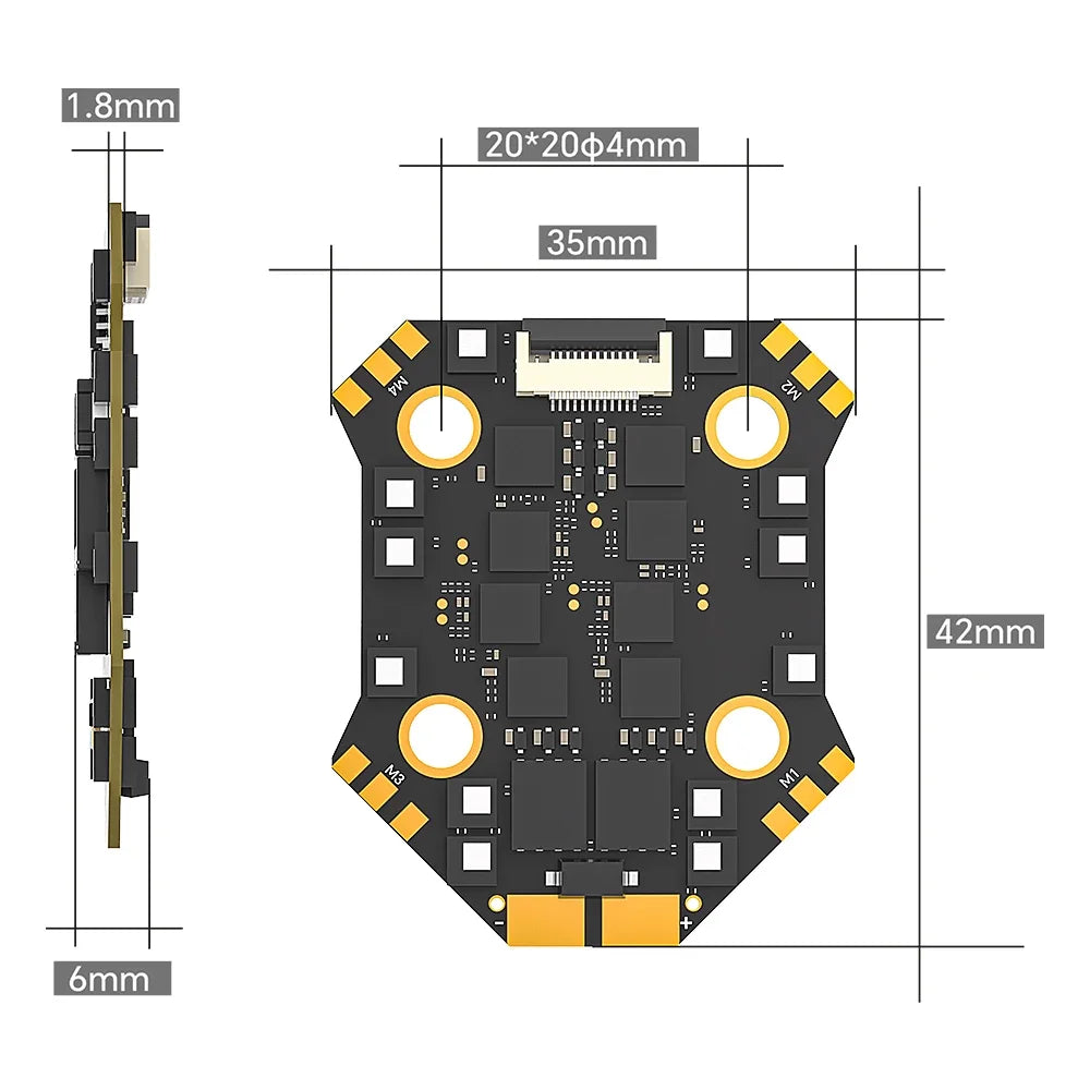 IFlight Borg F7 Mini Flight Controller Stack ICM42688 Flash 32MB avec 60A Mini BL32 (ESC 32Bit) 2-6S